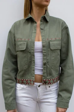 Subdued Giacca con ricami Verde Outlet