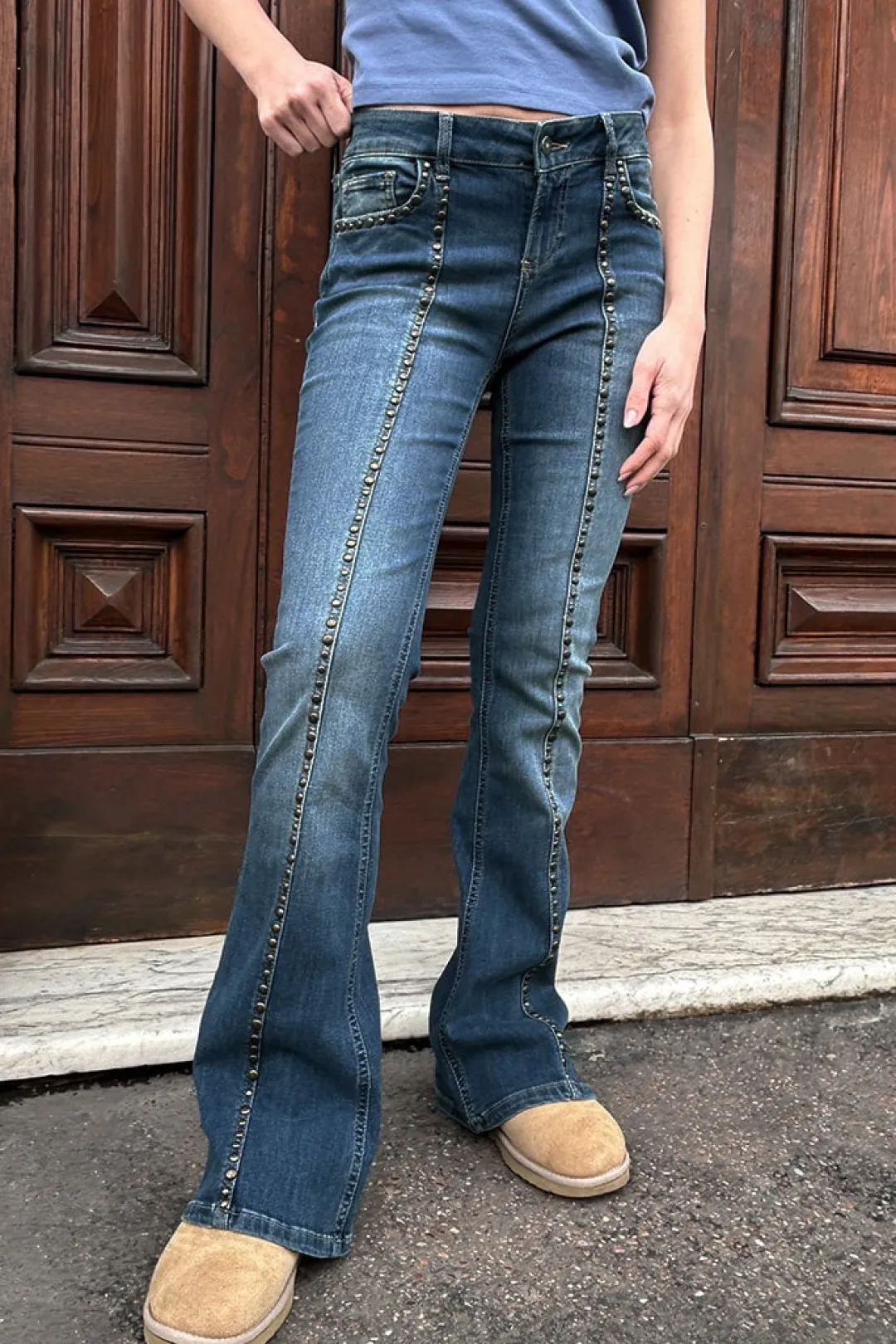 Subdued Jeans flare con borchie Multicolor New