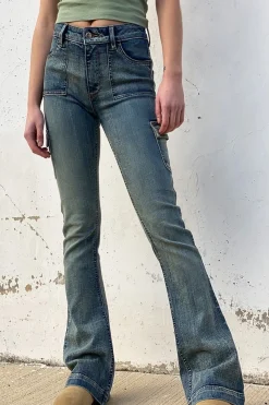 Subdued Jeans flare con tasconi Multicolor Outlet