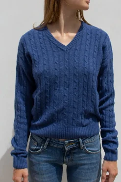 Subdued Maglione trecce scollo a V Multicolor Discount