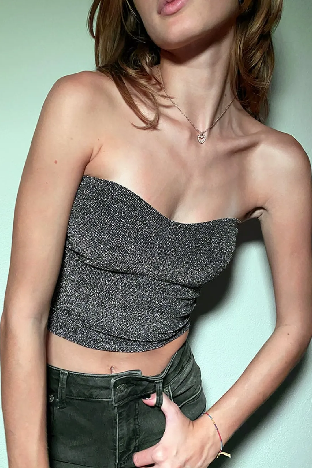 Subdued Top a cuore Multicolor Clearance