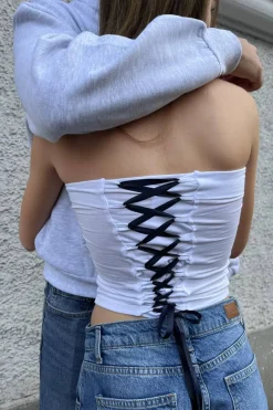 Subdued Top a fascia con lace-up Multicolor Clearance