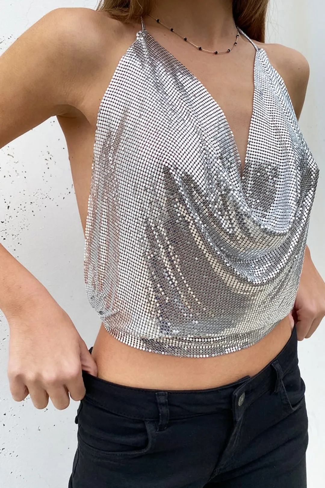 Subdued Top scollo sul retro Multicolor Discount