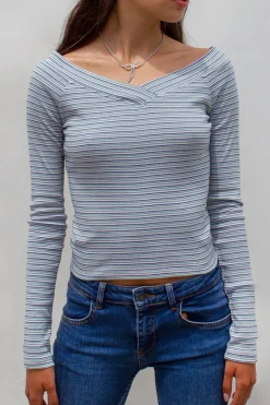 Subdued T-shirt barchetta con scollo a V Multicolor Clearance