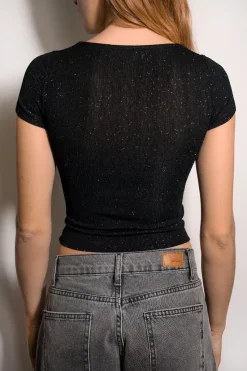 Subdued T-shirt crop scollo quadrato Multicolor