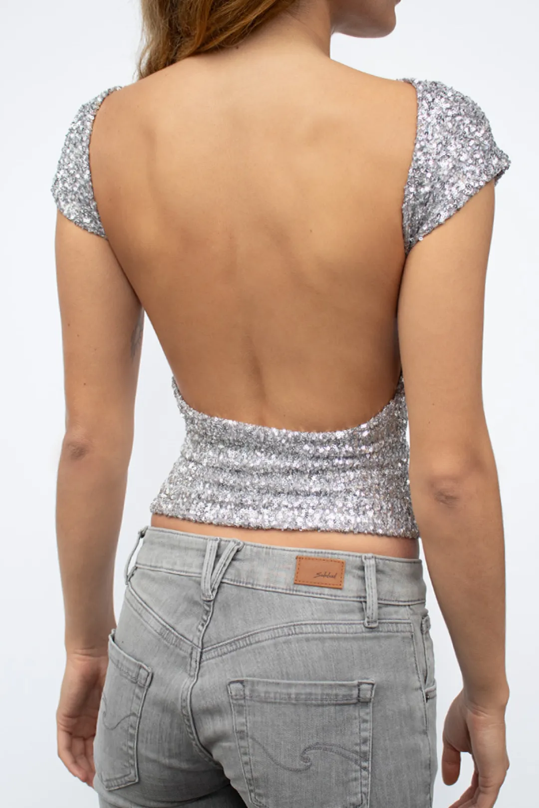 Subdued T-shirt schiena scoperta con paillettes Multicolor Online