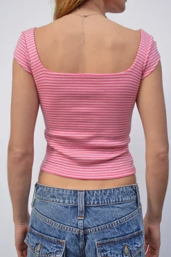 Subdued T-shirt scollo quadrato Multicolor Sale